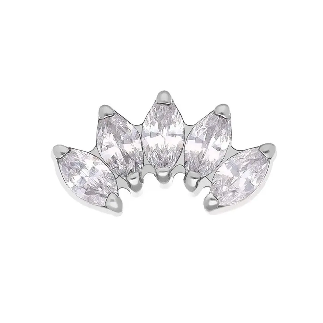 Tremun Titanium Threaded End Marquise 5 - white CZ