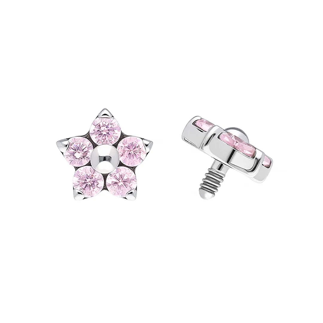 Tremun Titanium Threaded End Lori  - Pink CZ