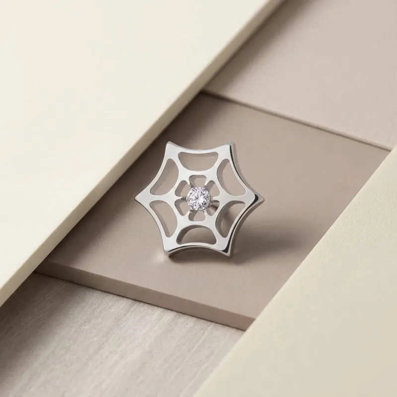 Tremun Titanium Threaded End Shadow Web - White CZ