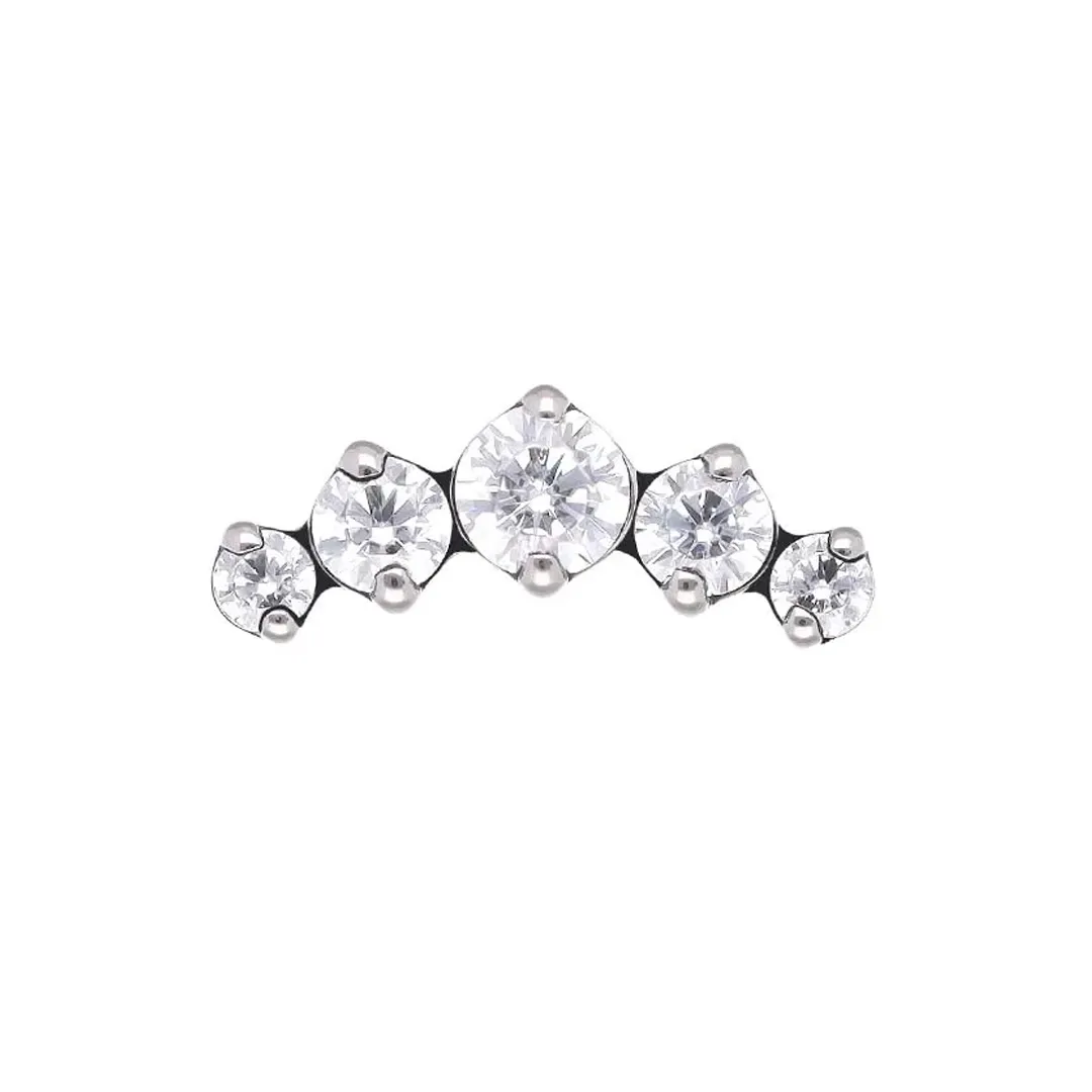 Tremun Titanium Threaded End Micro Prong Cluster - White CZ