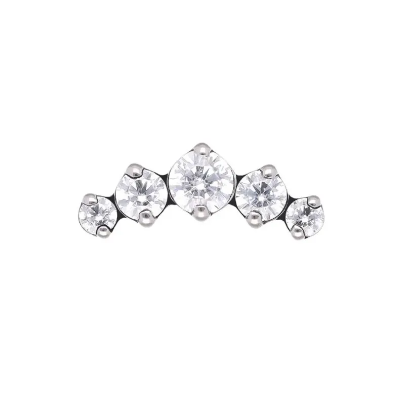 Tremun Titanium Threaded End Micro Prong Cluster - White CZ