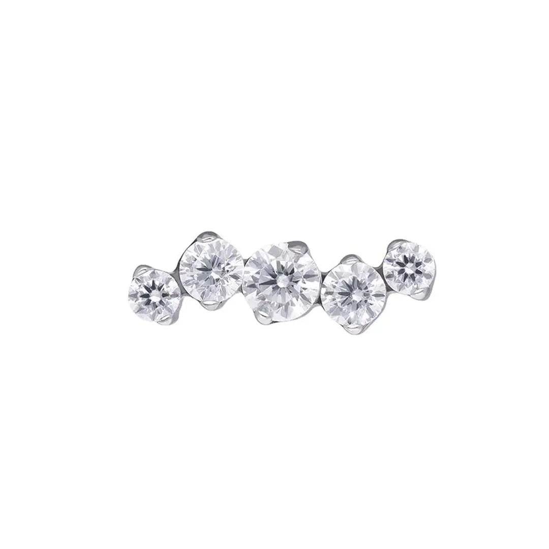 Tremun Titanium Threaded End Lumina Petite - White CZ