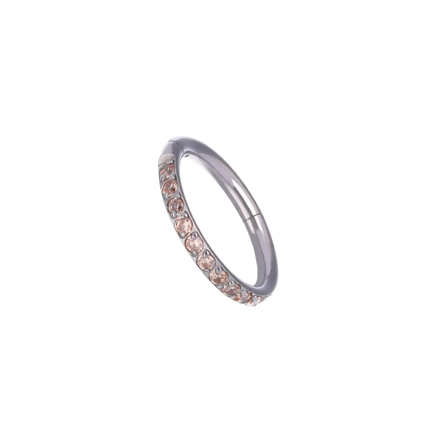 Tremun Titanium Side Set Gem Clicker - Champagne CZ