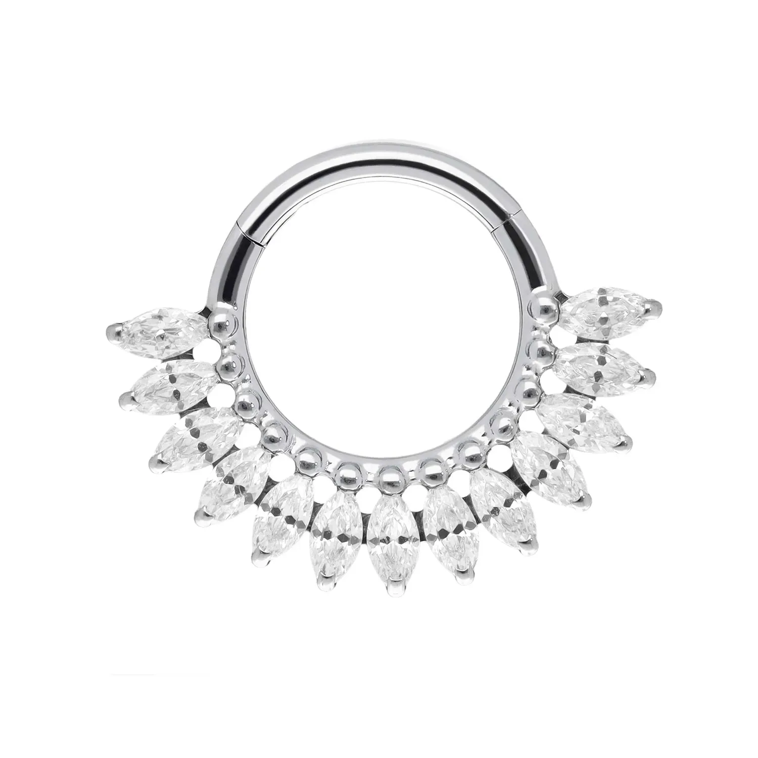 Tremun Titanium Clicker Ring Maria - White CZ