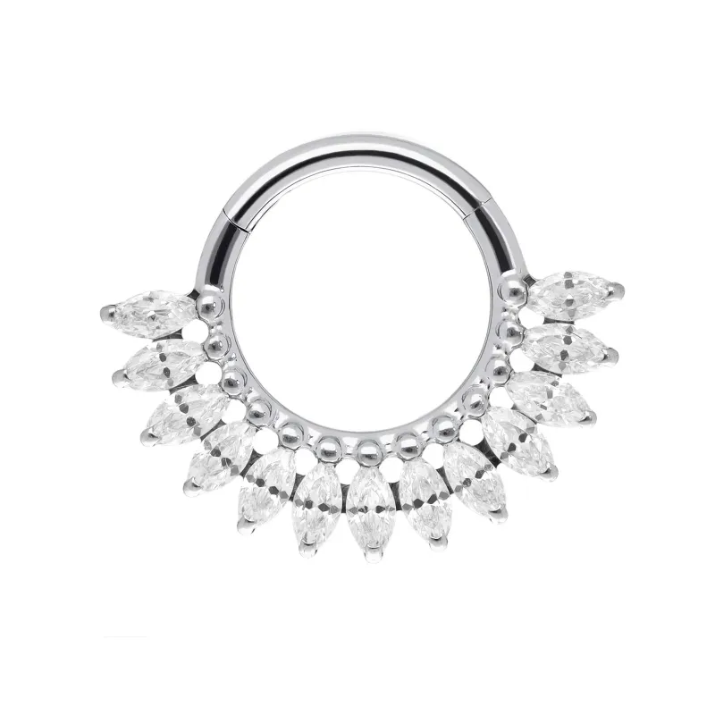 Tremun Titanium Clicker Ring Maria - White CZ