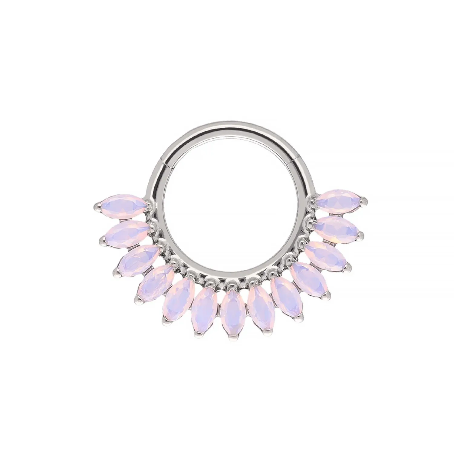 Tremun Titanium Clicker Ring Maria - Light Peony Opal