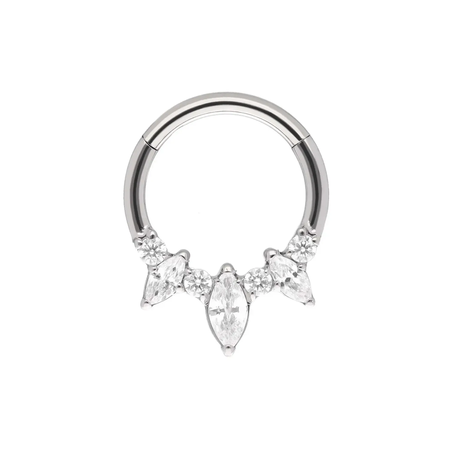 Tremun Titanium Clicker Ring Minerva - White CZ