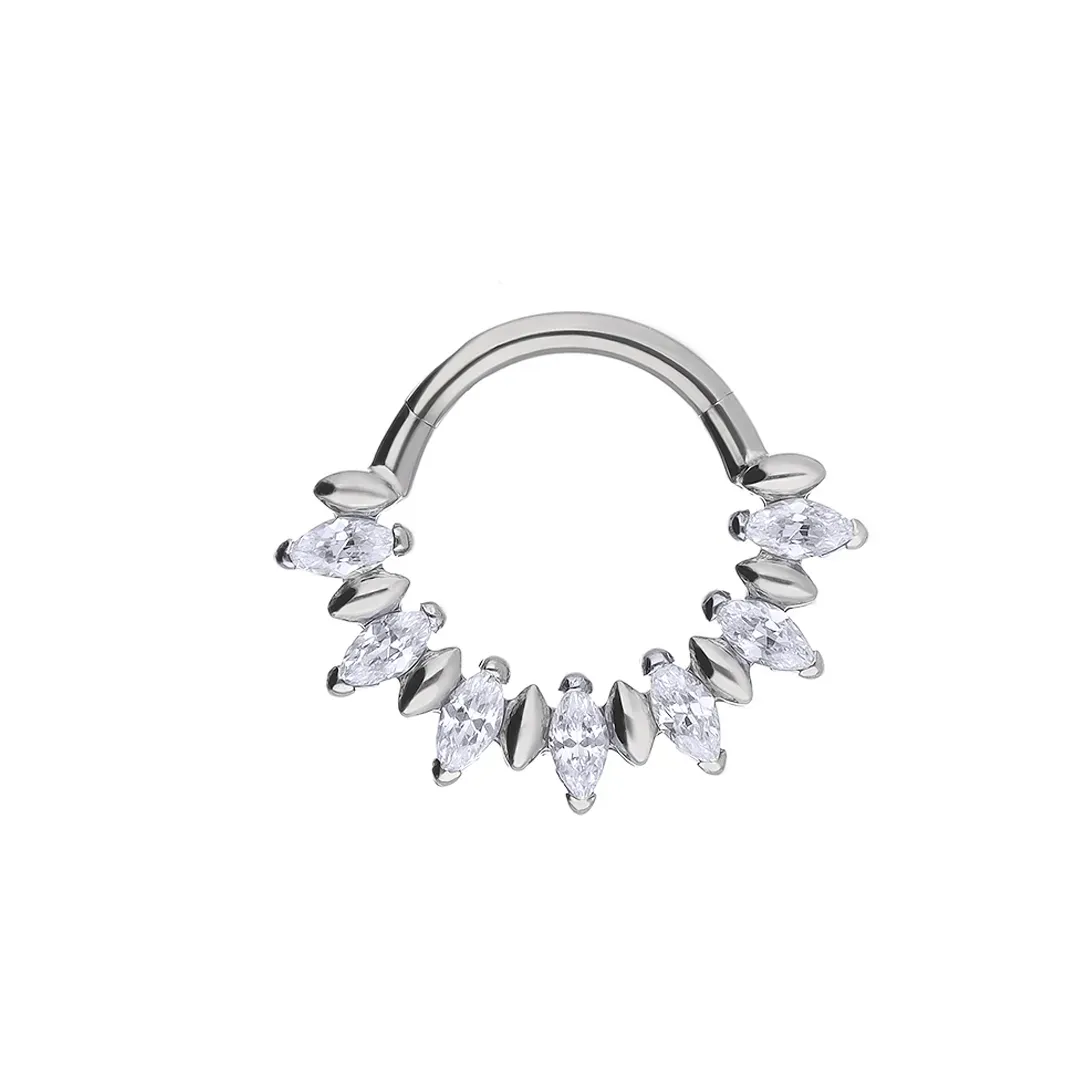 Tremun Titanium Clicker Ring Elissa - White CZ Tremun Titanium Clicker Ring Elissa - White CZ