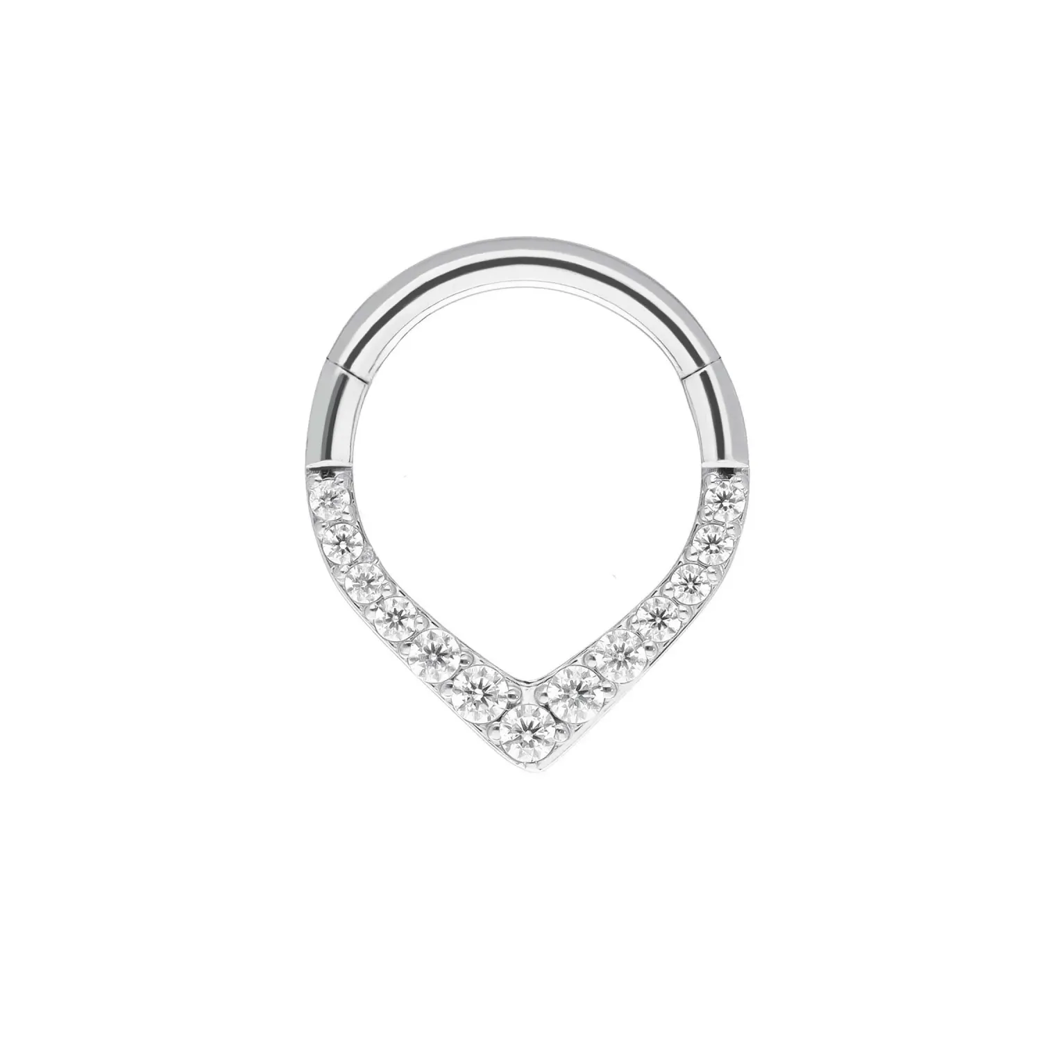 Tremun Titanium Clicker Ring Mariana - White CZ