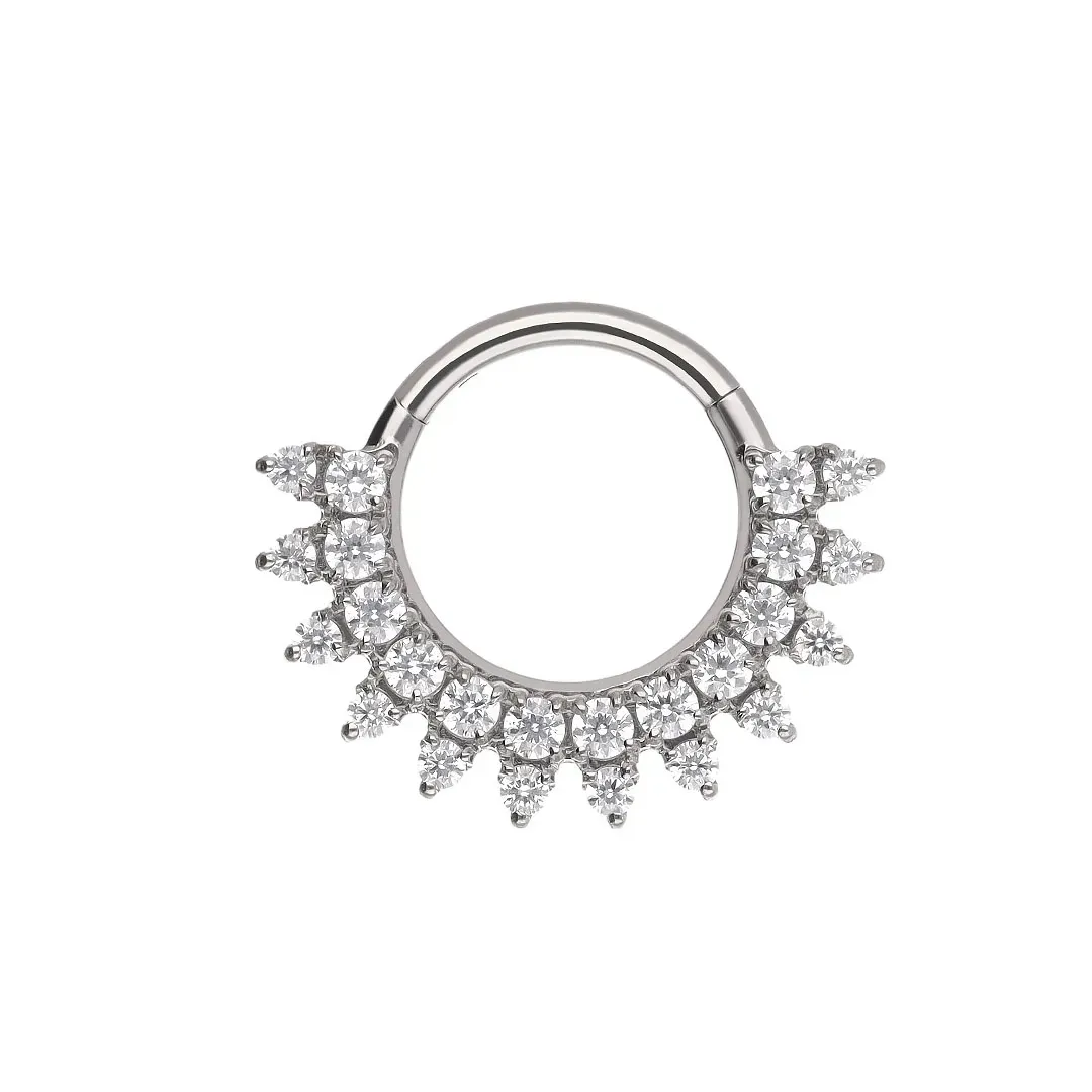 Tremun Titanium Clicker Ring Sadie - White CZ