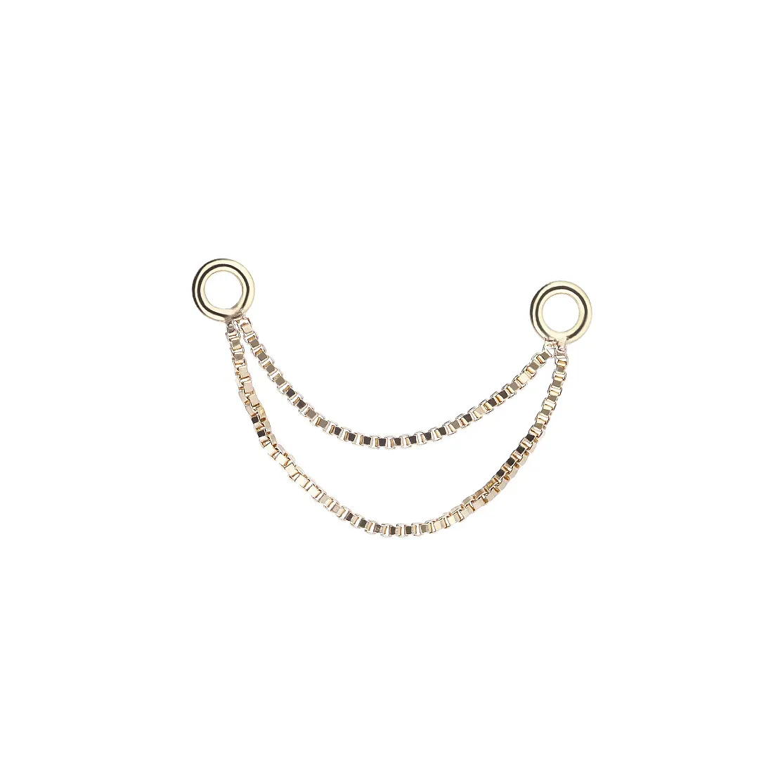 Tremun 14K Solid Yellow Gold Ginny Chain - Emerald Lab Grown Tremun 14K Solid Yellow Gold Ginny Chain - Emerald Lab Grown