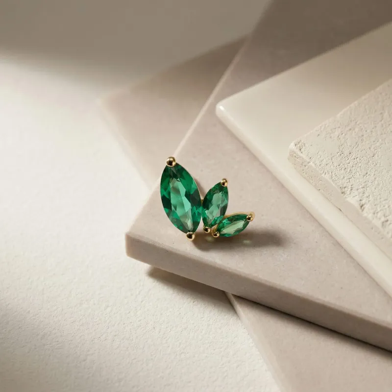 Tremun 14K Solid Yellow Gold Becky - Emerald Lab Grown