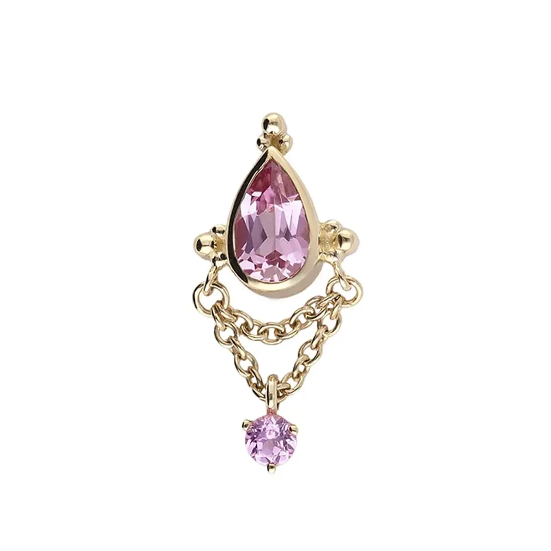 Tremun 14K Solid Yellow Gold Evelyn - Pink Sapphire Tremun 14K Solid Yellow Gold Evelyn - Pink Sapphire