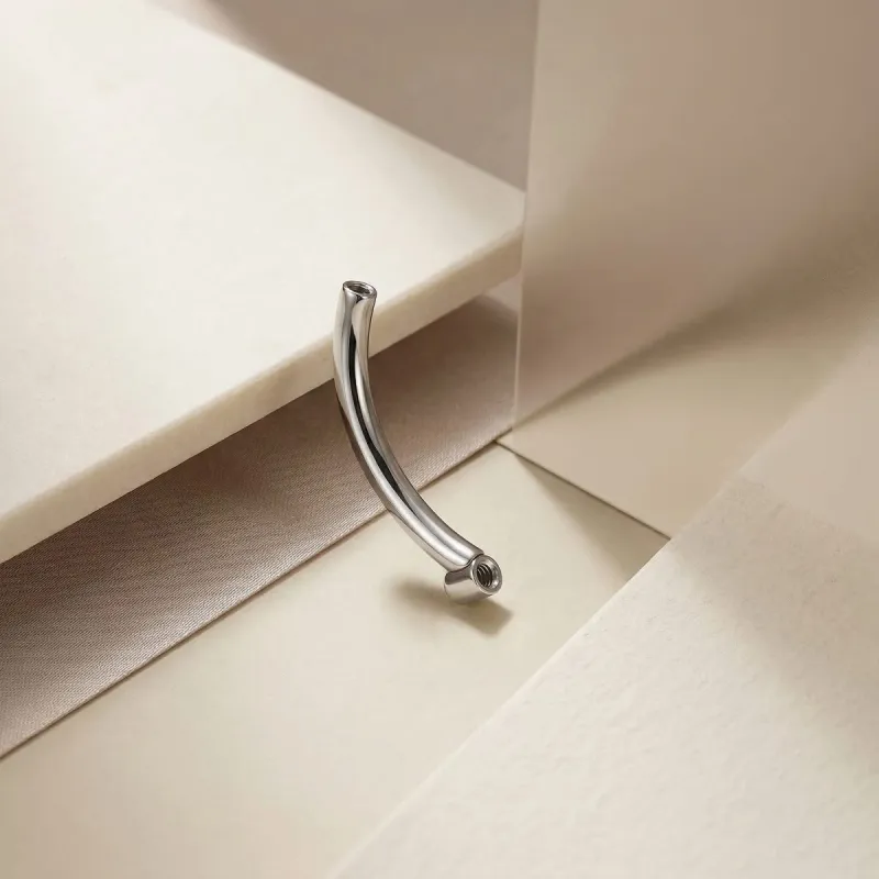 Tremun Titanium Navel Curve Stem - Forward Facing Bottom Thread
