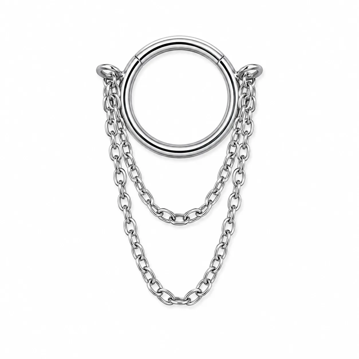 Zadamer Titanium Helix Waterfall Double Chain Clicker Ring