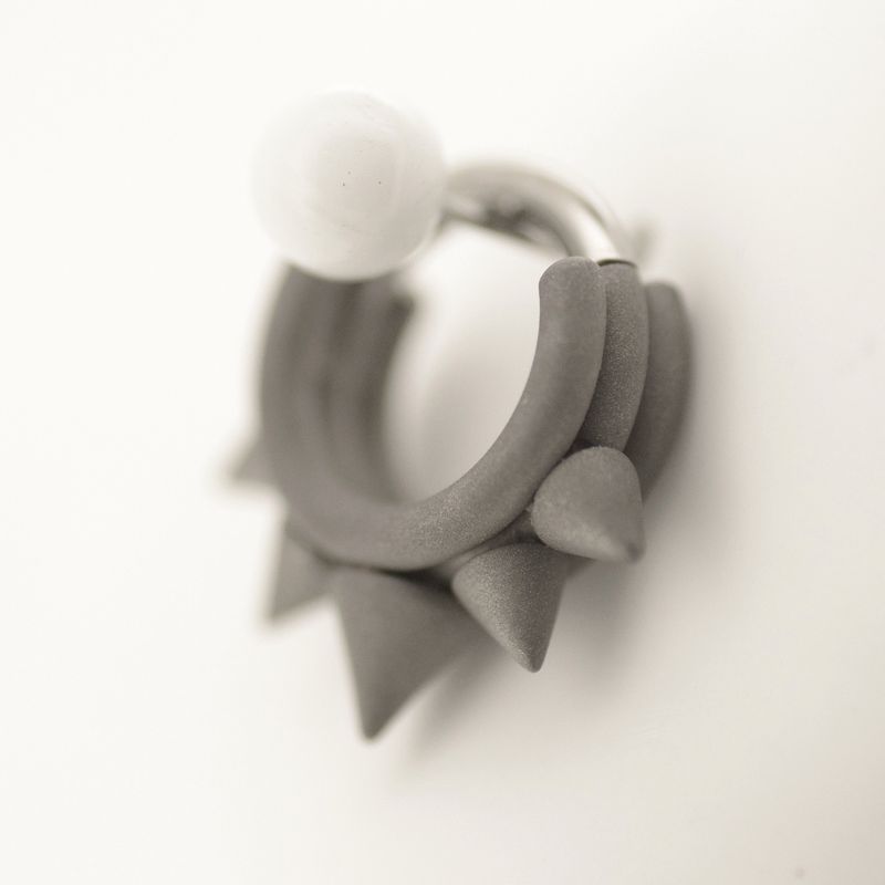 Zadamer Titanium 5-Spike Clicker Ring - Dark Matte Sandblast