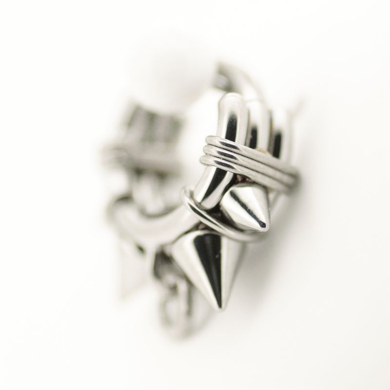 Zadamer Titanium O-ring Collar Spiked Clicker Ring - High Polish