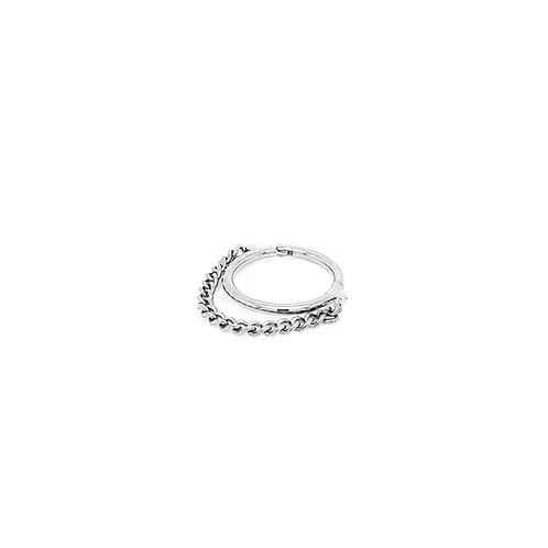 Zadamer Titanium Chained Single Clicker Ring - 1.8mm Curb Chain