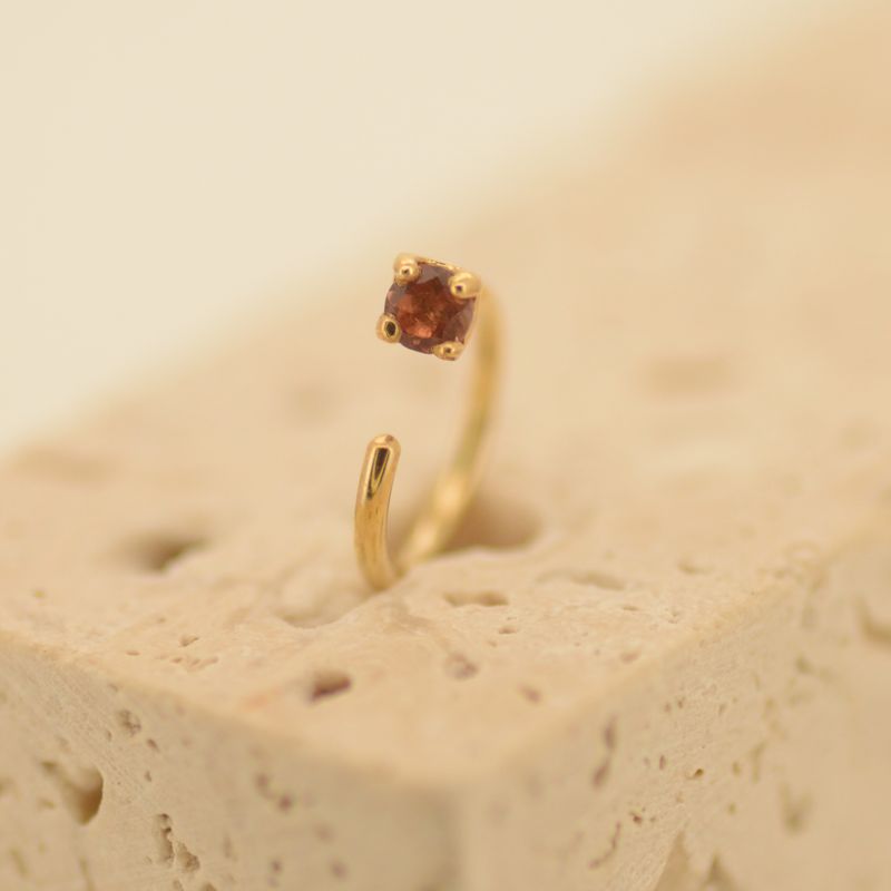 Alchemy Adornment 14K Solid Yellow Gold Nostril Nail - Oregon Sunstone