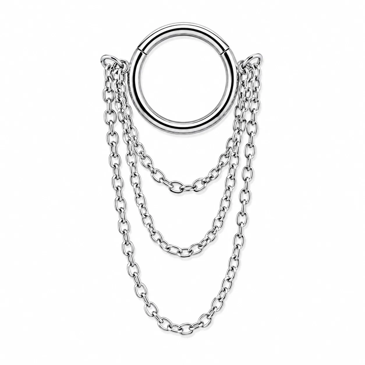 Zadamer Titanium Helix Waterfall Triple Chain Clicker Ring Zadamer Titanium Helix Waterfall Triple Chain Clicker Ring