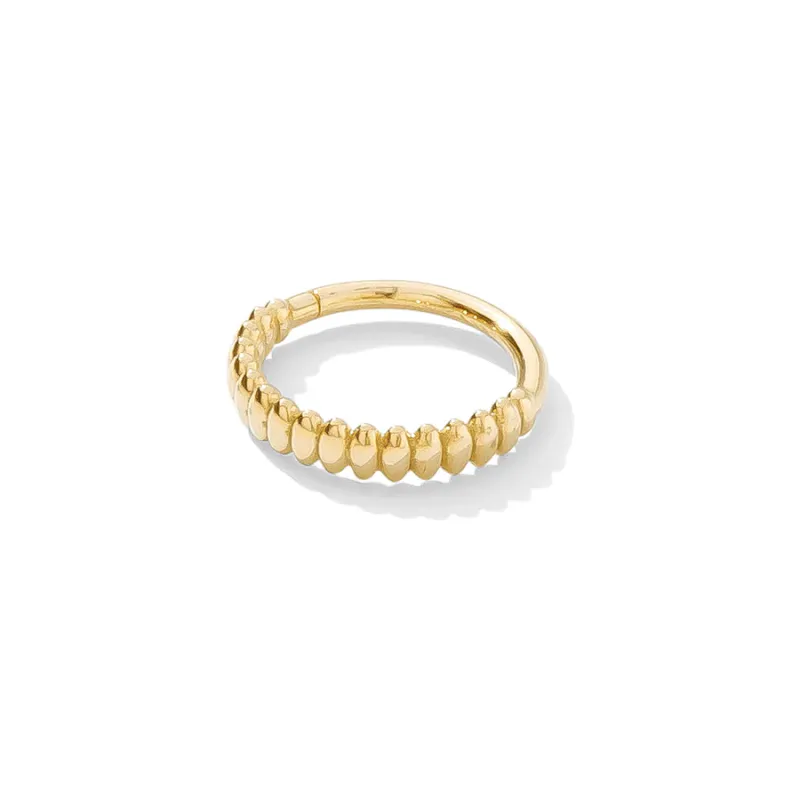 Tawapa 14K Solid Yellow Gold Linear continous Ring - White CZ