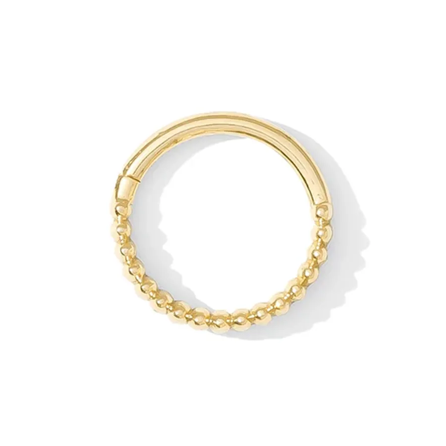 Tawapa 14K Solid Yellow Gold Linear continous Ring - White CZ