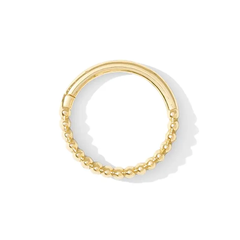 Tawapa 14K Solid Yellow Gold Linear continous Ring - White CZ