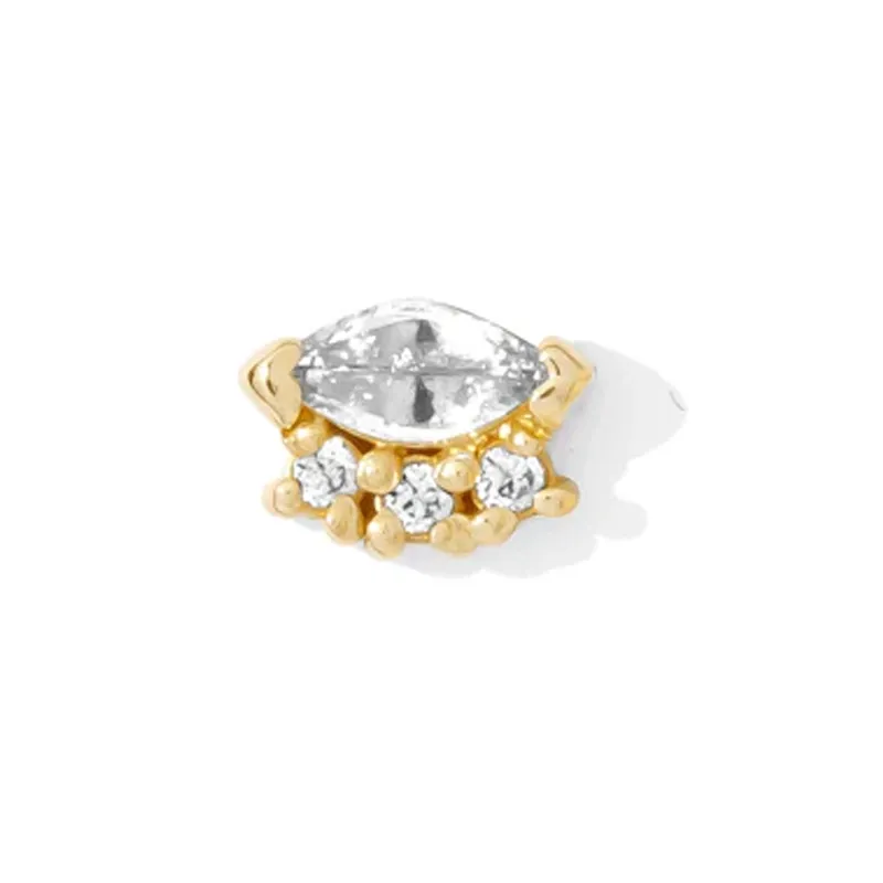 Tawapa 14K Solid Yellow Gold Palazzo  - White CZ
