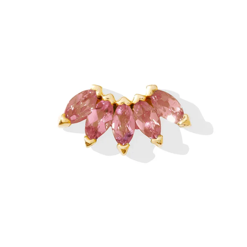 Tawapa 14K Solid Yellow Gold Bella - Pink Tourmaline