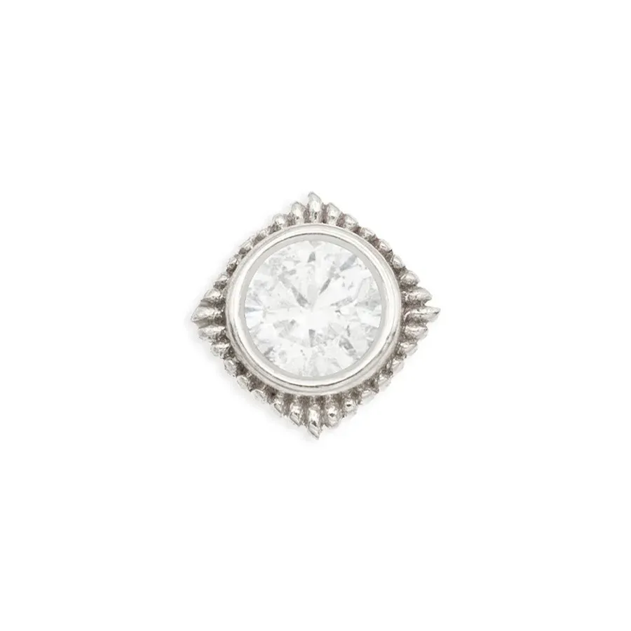 Tawapa 14K Solid White Gold Plume - White CZ Tawapa 14K Solid White Gold Plume - White CZ