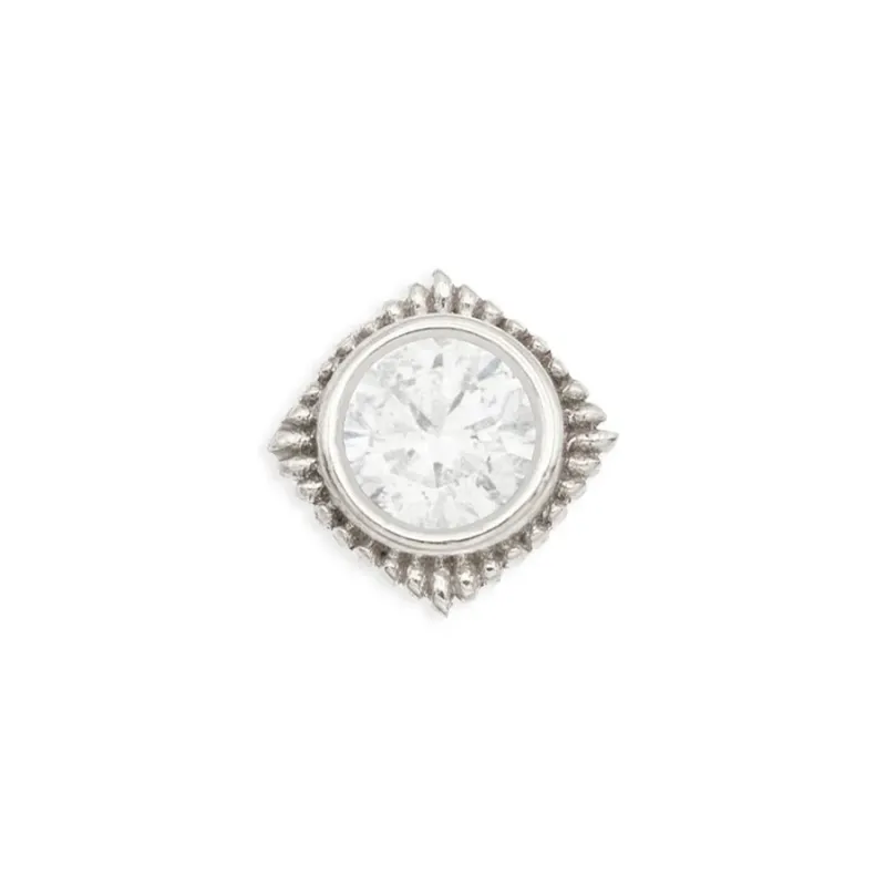 Tawapa 14K Solid White Gold Plume - White CZ
