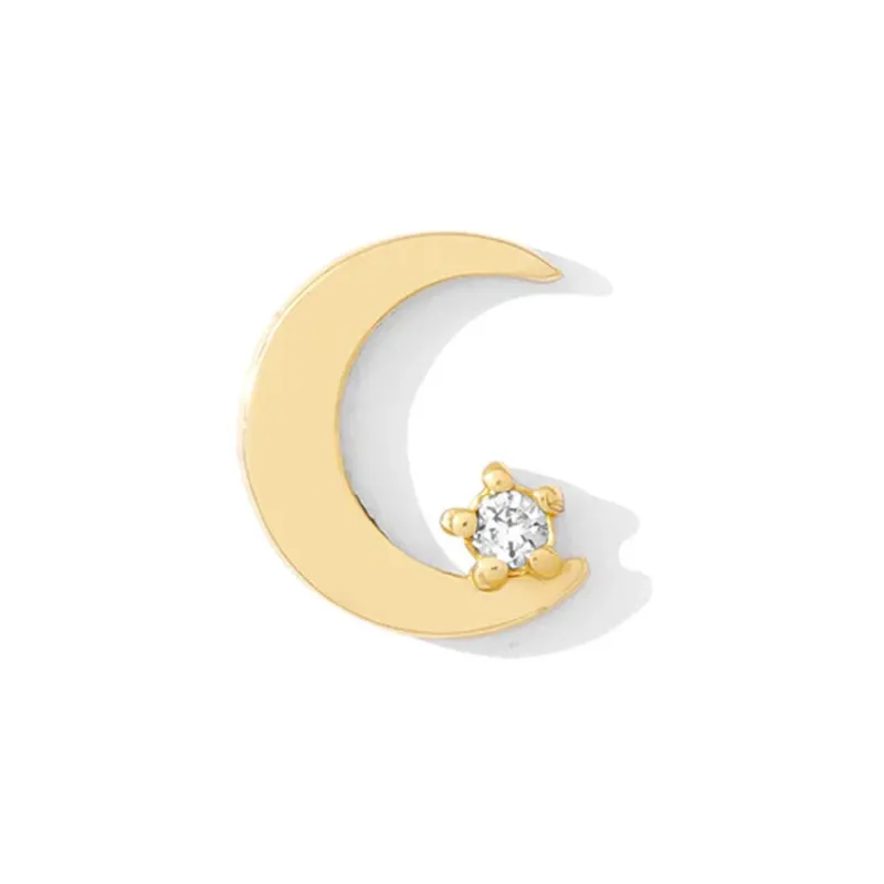 Tawapa 14K Solid Yellow Gold Moonshine  - White CZ