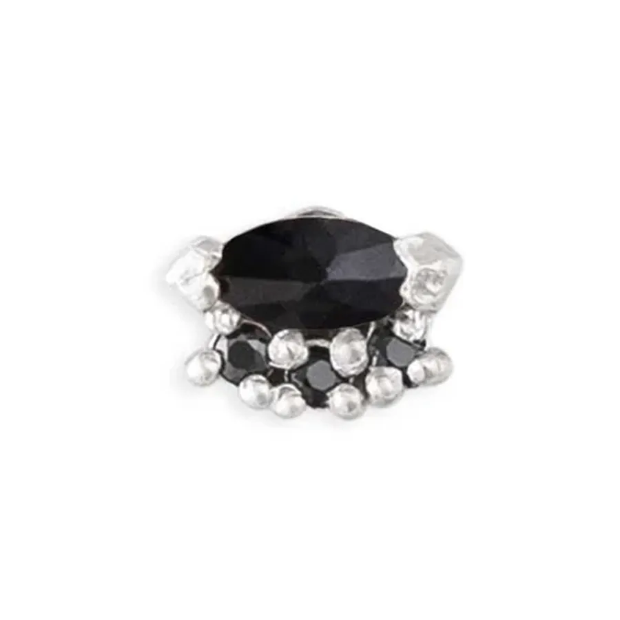 Tawapa 14K Solid White Gold Palazzo  - Black CZ