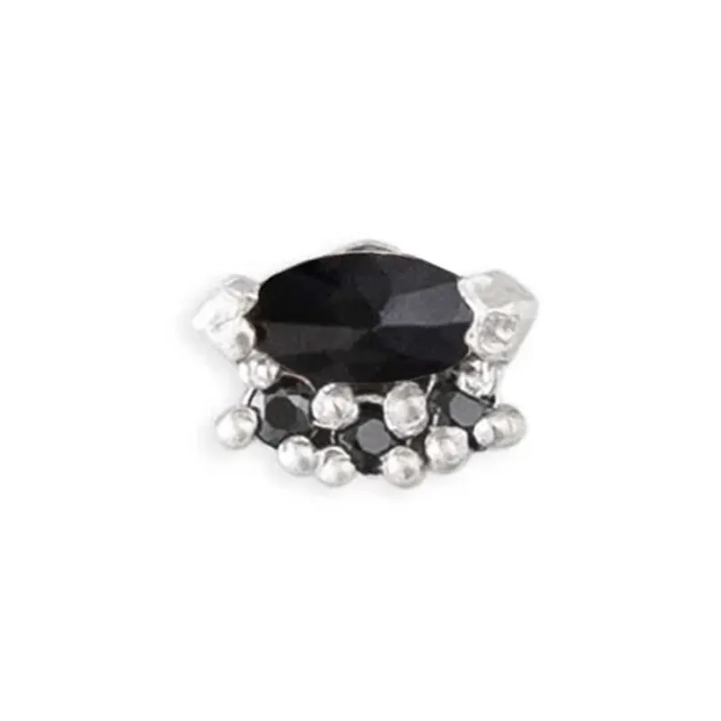 Tawapa 14K Solid White Gold Palazzo  - Black CZ