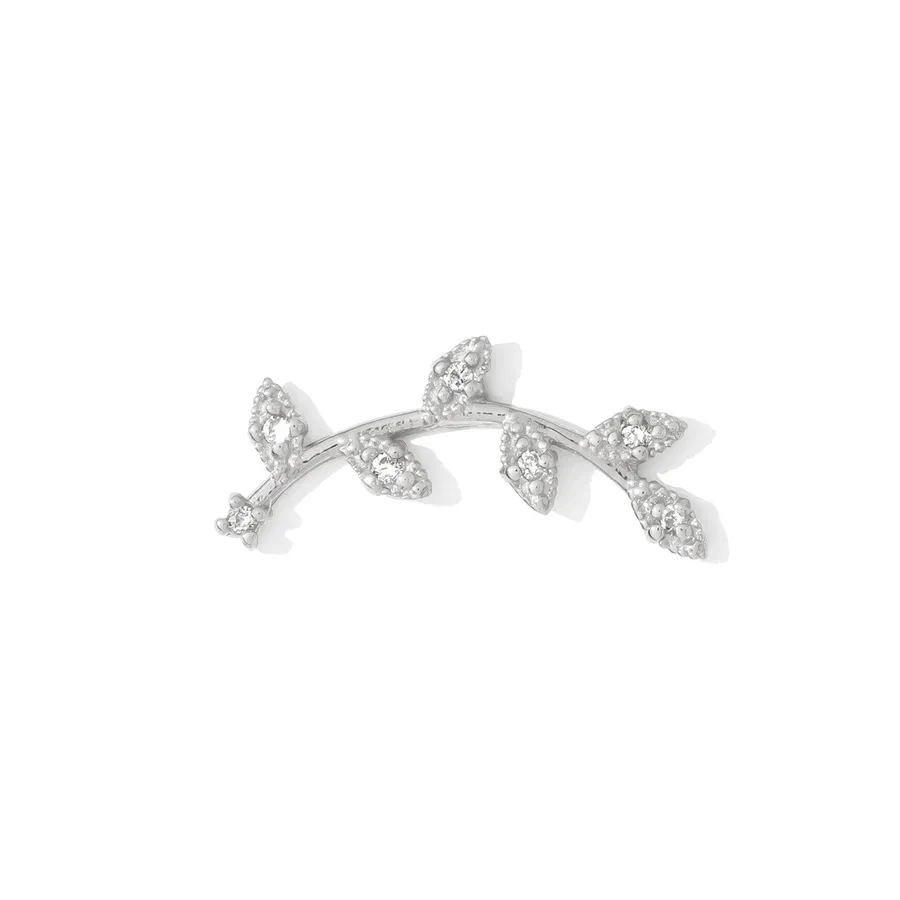 Tawapa 14K Solid White Gold Wisteria - White CZ