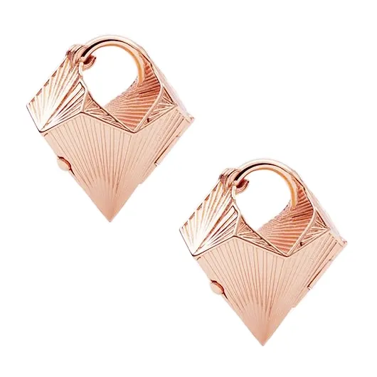 Tether 18K Rosegold Plated Bronze Tetra Locket Earweights Tether 18K Rosegold Plated Bronze Tetra Locket Earweights