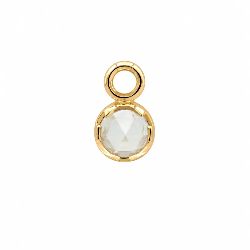 Tether 14K Solid Yellow Gold Luka Charm -  White Topaz