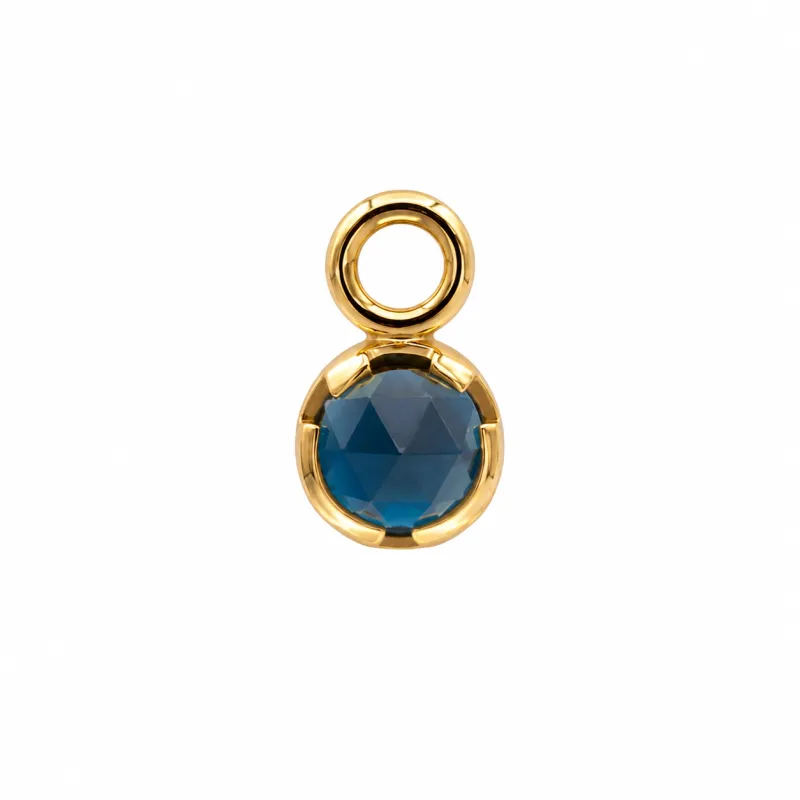 Tether 14K Solid Yellow Gold Luka Charm -  London Blue Topaz