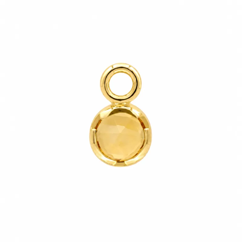 Tether 14K Solid Yellow Gold Luka Charm - Citrine