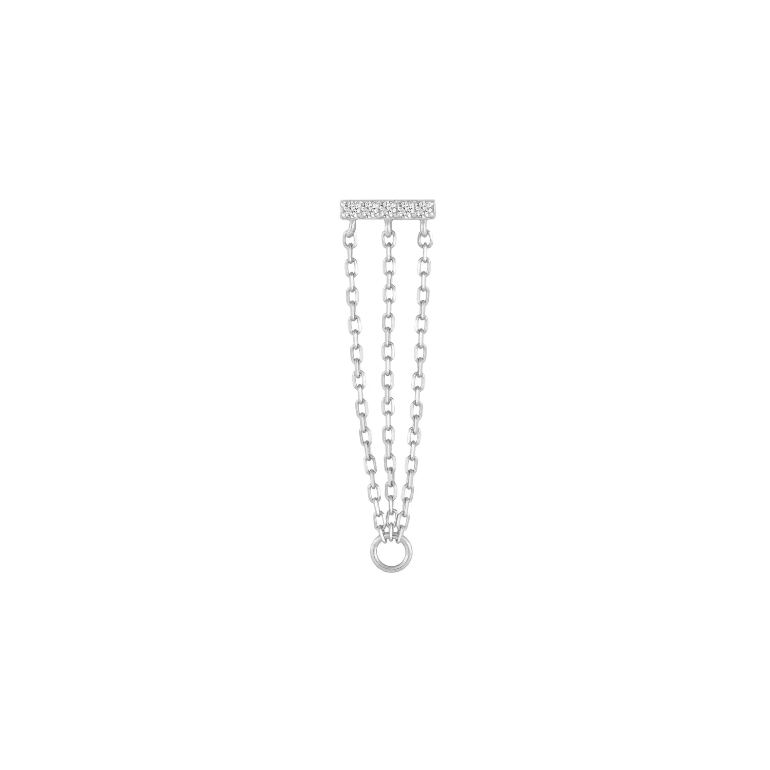 Buddha Jewelry 14K Solid White Gold Threadless Auralie - White CZ