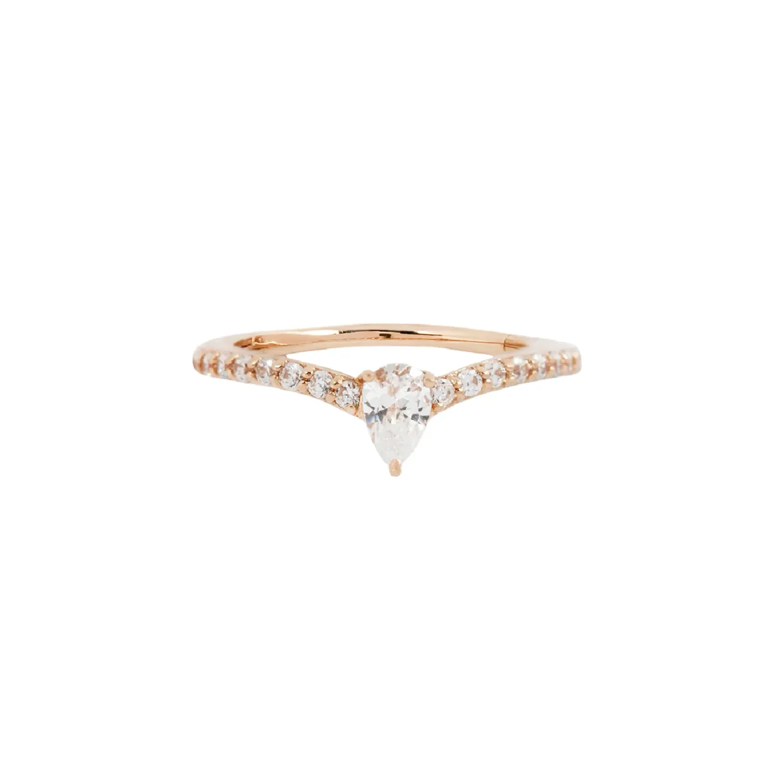 Buddha Jewelry 14K Solid Rose Gold Nyx Clicker Ring - White CZ Buddha Jewelry 14K Solid Rose Gold Nyx Clicker Ring - White CZ
