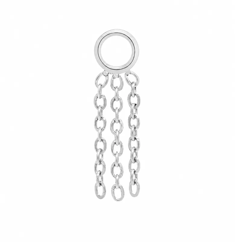Tether 14K Solid White Gold Fringe Charm