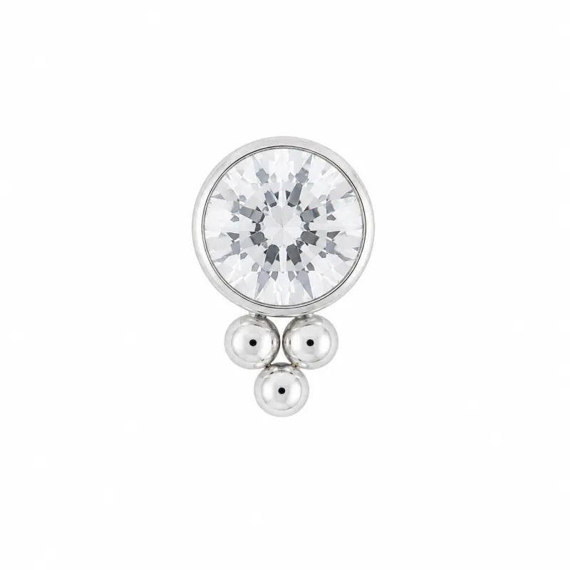 Leroi Titanium Captive Bead 11HC-3 - White CZ