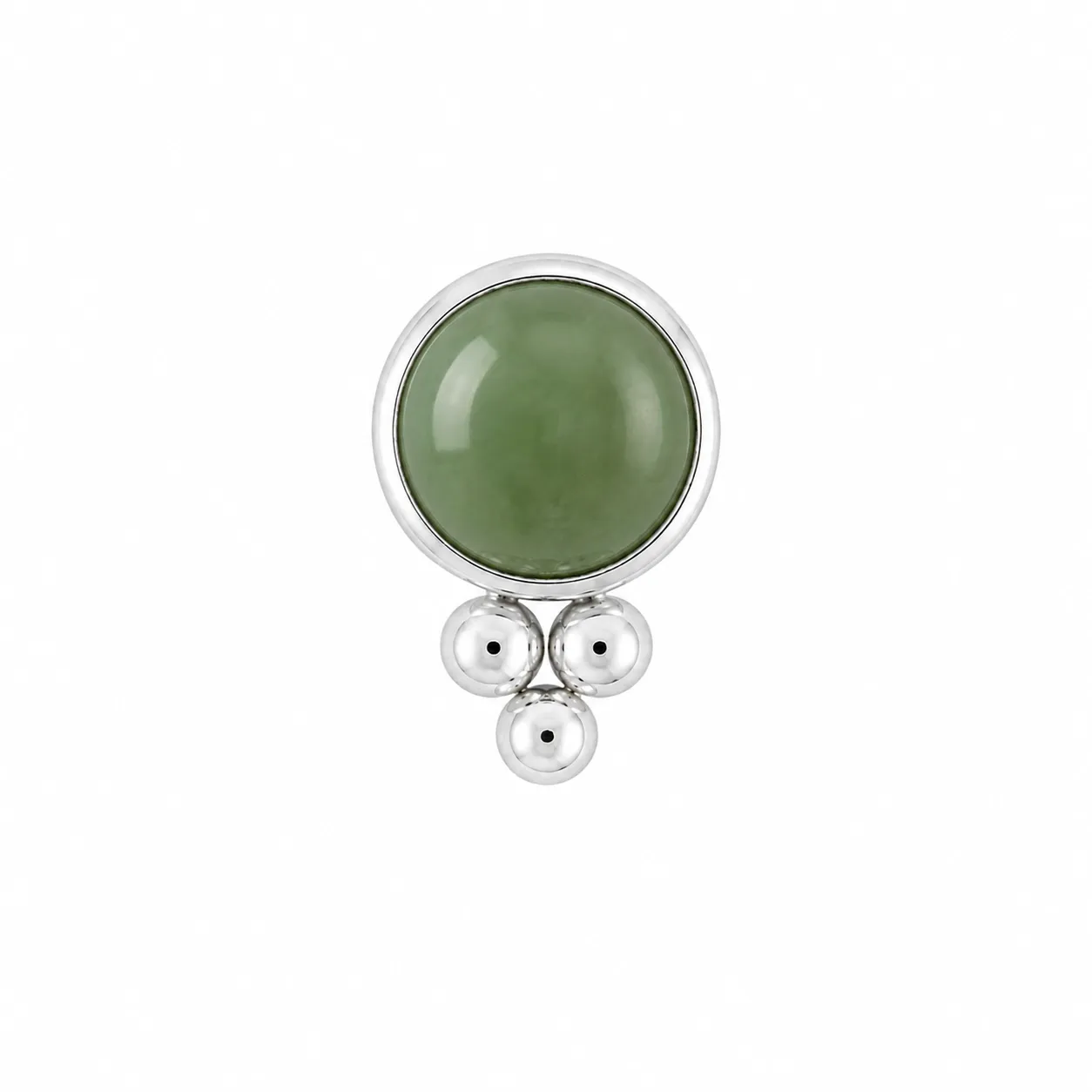 Leroi Titanium Captive Bead 11HC-3 - Jade Cabochon