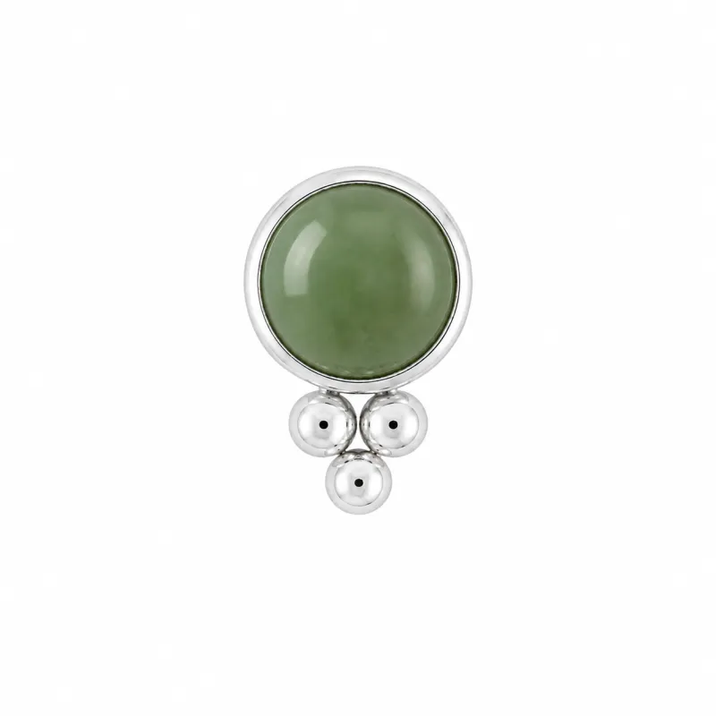 Leroi Titanium Captive Bead 11HC-3 - Jade Cabochon