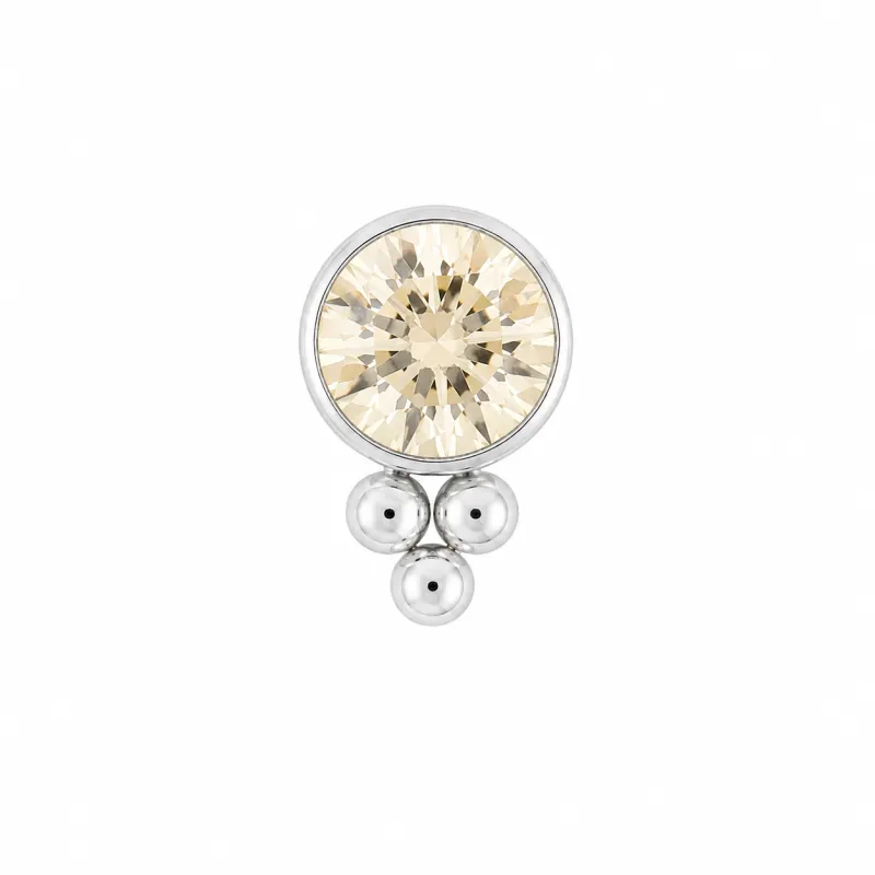 Leroi Titanium Captive Bead 11HC-3 - Champagne CZ
