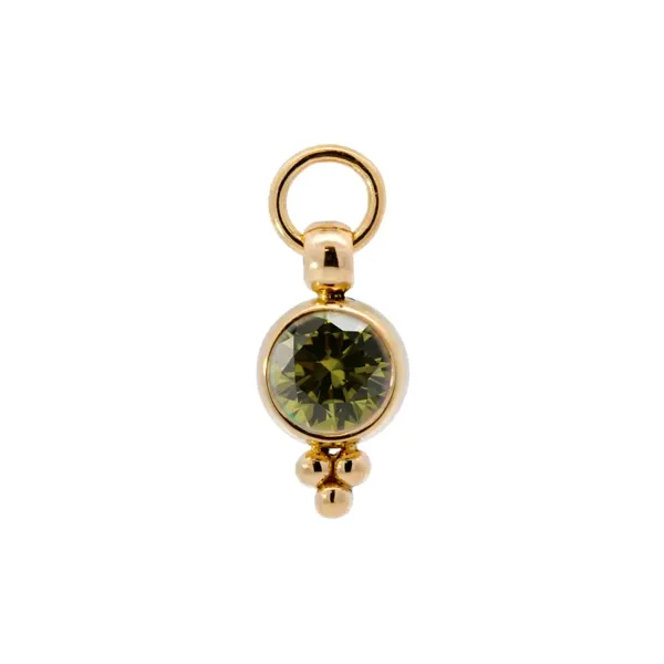 Leroi 14K Solid Yellow Gold Charm Coterie - Olive CZ Leroi 14K Solid Yellow Gold Charm Coterie - Olive CZ