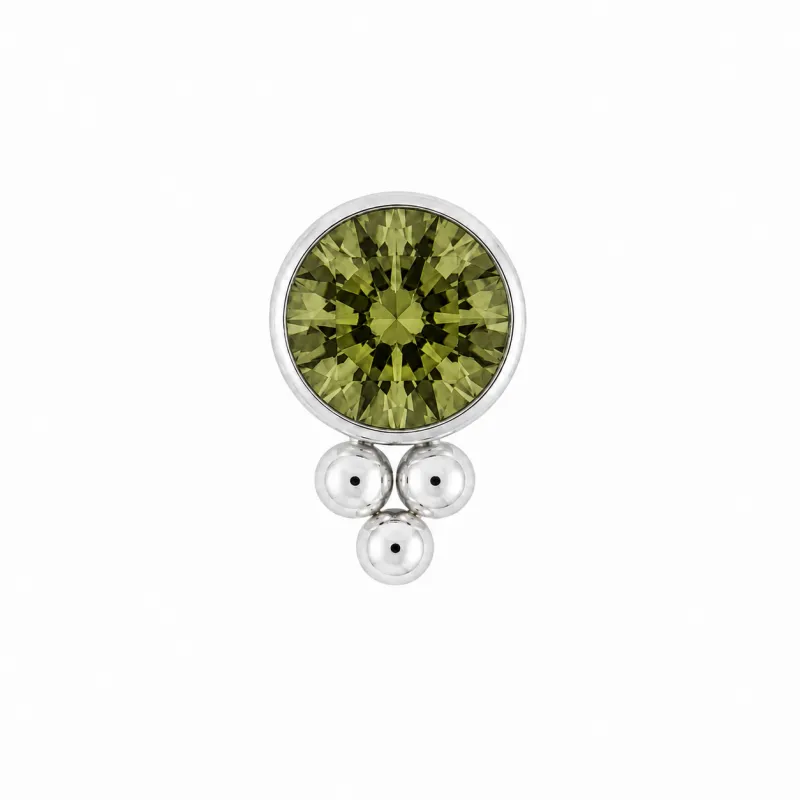 Leroi Titanium Captive Bead 11HC-3 - Olive CZ