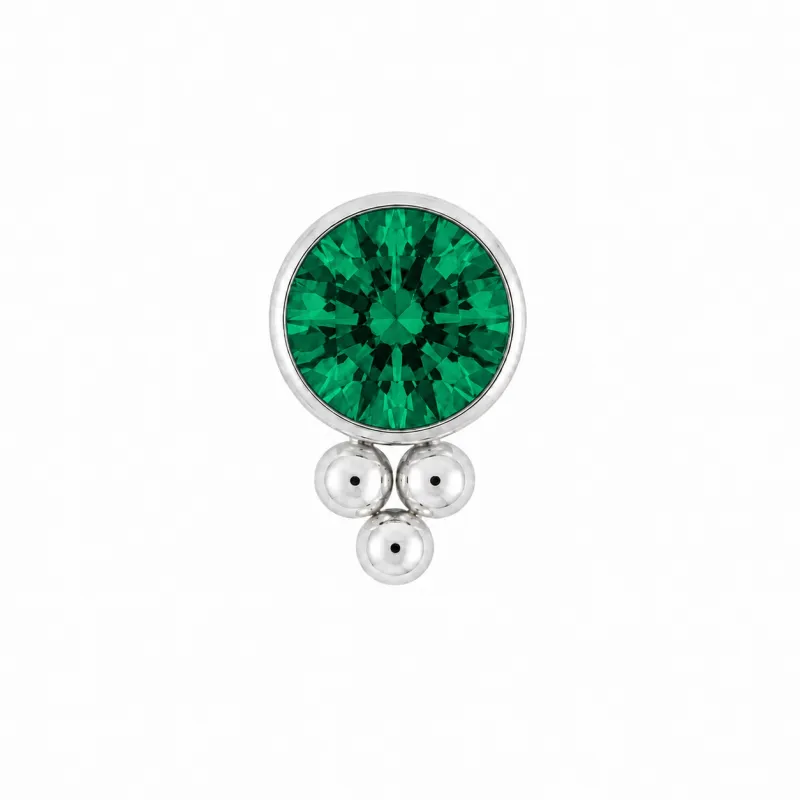 Leroi Titanium Captive Bead 11HC-3 - Green CZ