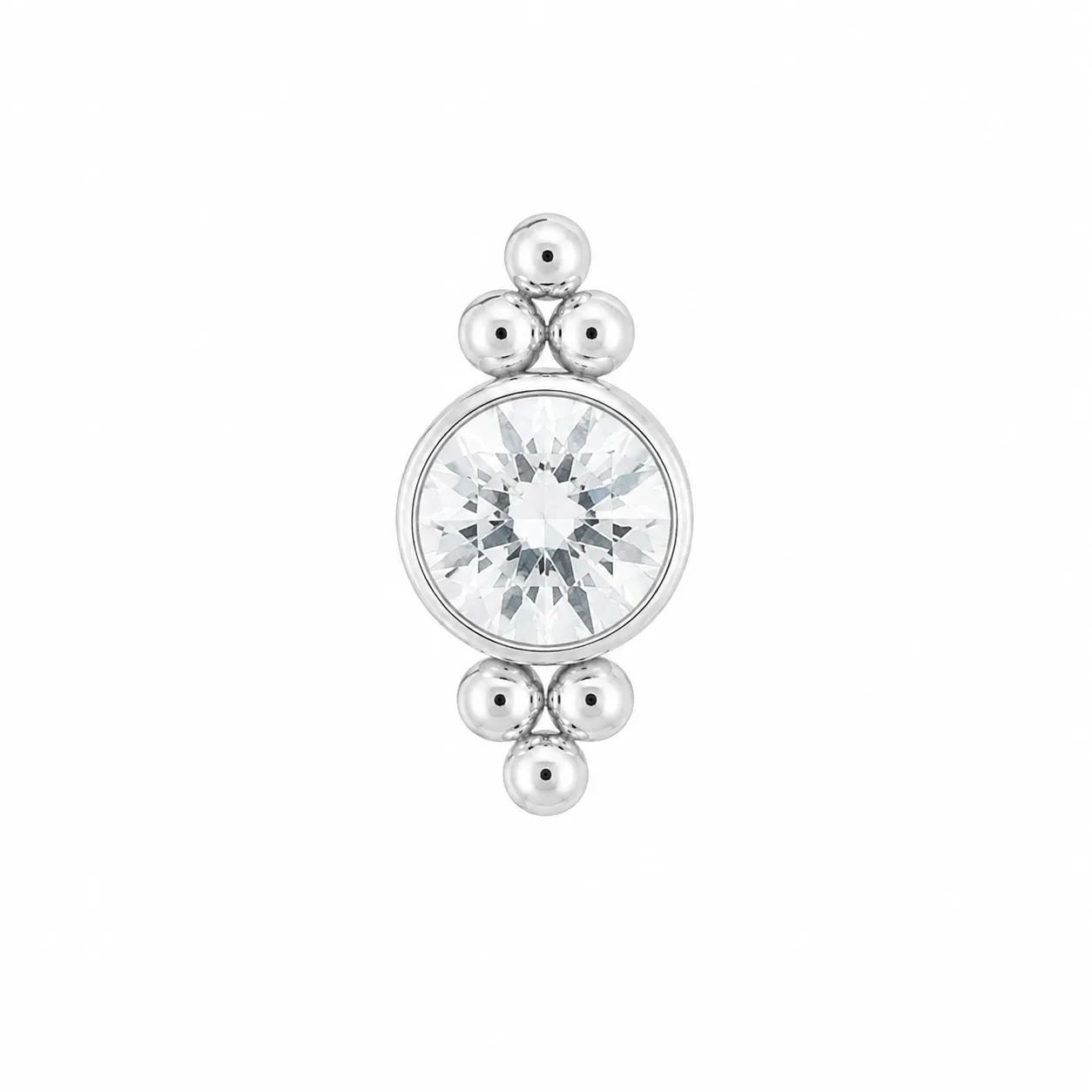 Leroi Titanium Captive Bead 11HC-6A - White CZ Leroi Titanium Captive Bead 11HC-6A - White CZ